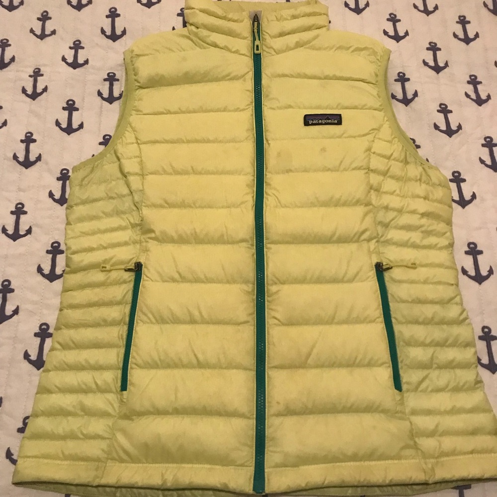 Patagonia Down Vest - lime / yellow - size M